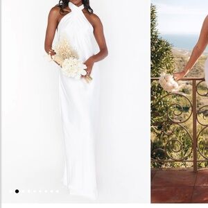 Show Me Your Mumu White Halter Maxi Dress